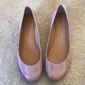 J.Crew Nude flats with gold heel